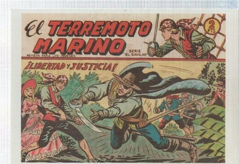 Ficha tebeo numerada 567: El Terremoto Marino, edit Maga, dibujos de Manuel Gago