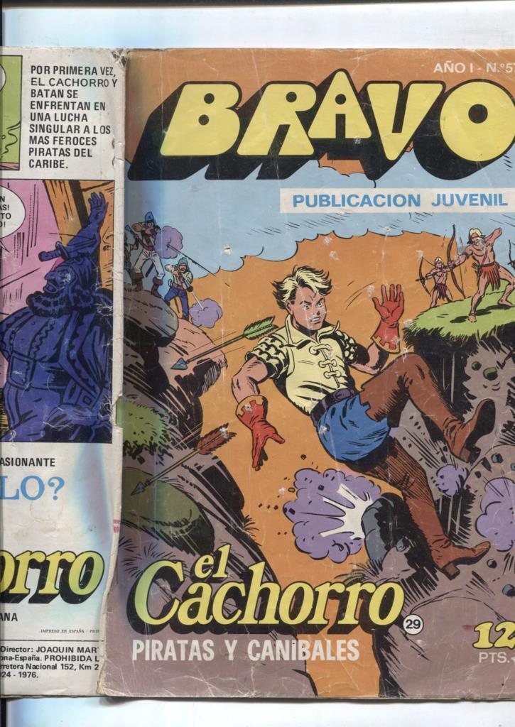 El Cachorro serie Bravo numero 29: Piratas y canibales (numerado 2 en interior, AVIEJADO)