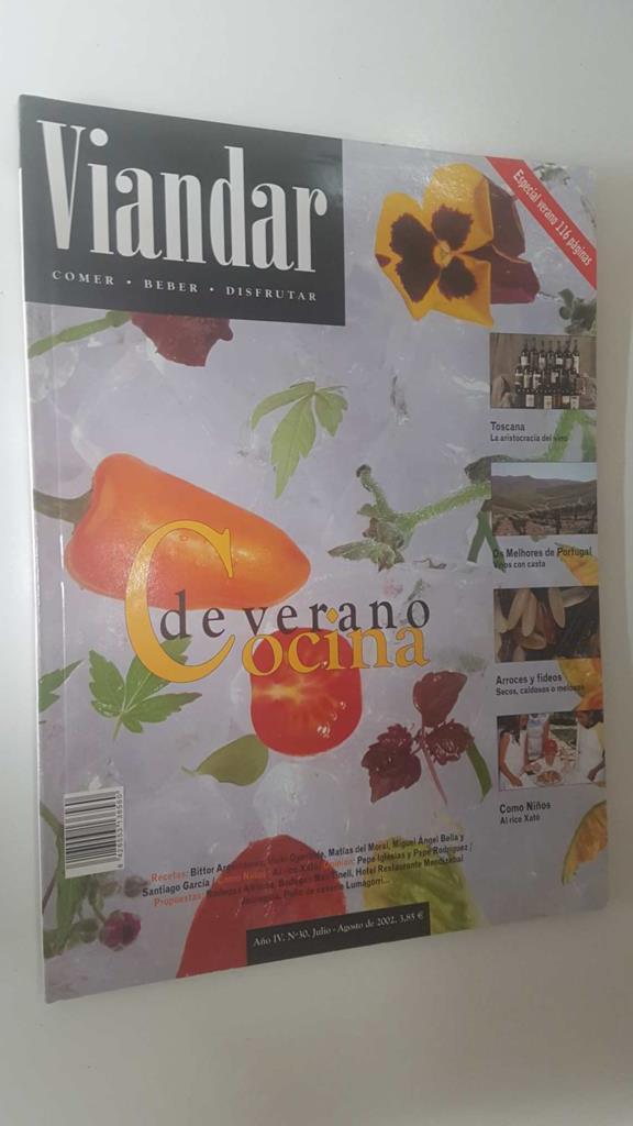 Revista Viandar num 30: año IV, jul-ago 2002. Especial verano. Cocina de verano, Arroces y fideos, Vinos de Toscana