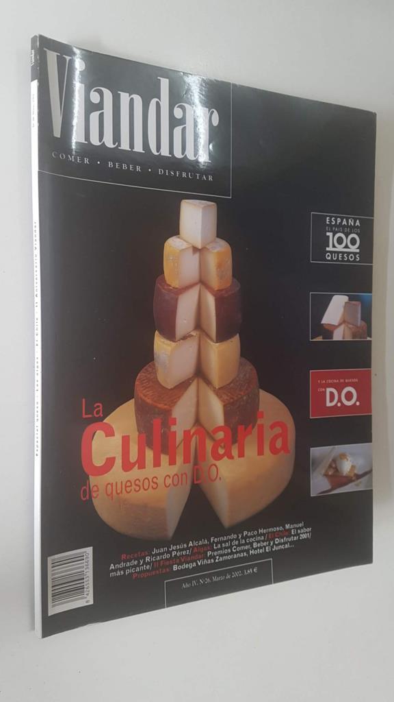 Revista Viandar num 26: año IV, marzo 2002. Culinaria del queso, España - el pais de los 100 quesos, Las algas la sal de la cocina