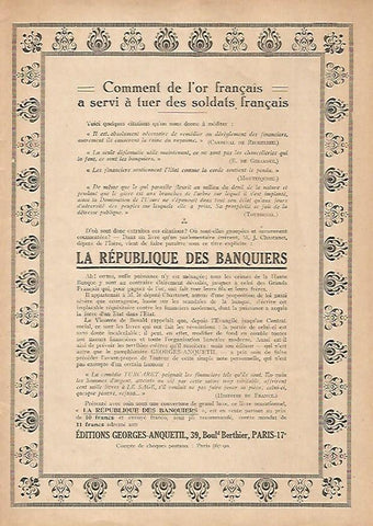 LAMINA 17798: Publicidad del libro La Republique des Banquiers