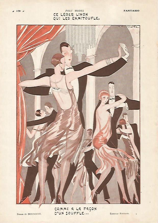 LAMINA 17790: Foll Modes. Dibujo de Bonnotte