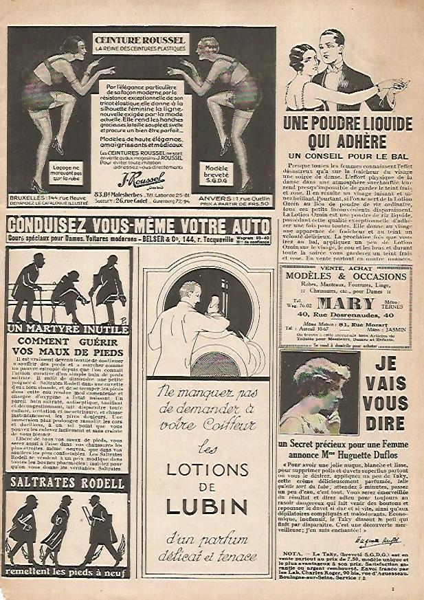 LAMINA 17784:  Publicidad de Ceinture Roussel y Les Lotions de Lubin
