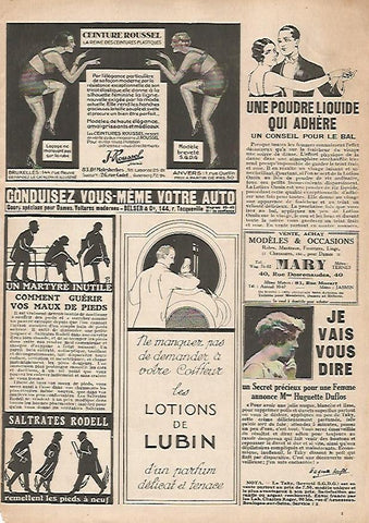 LAMINA 17784:  Publicidad de Ceinture Roussel y Les Lotions de Lubin