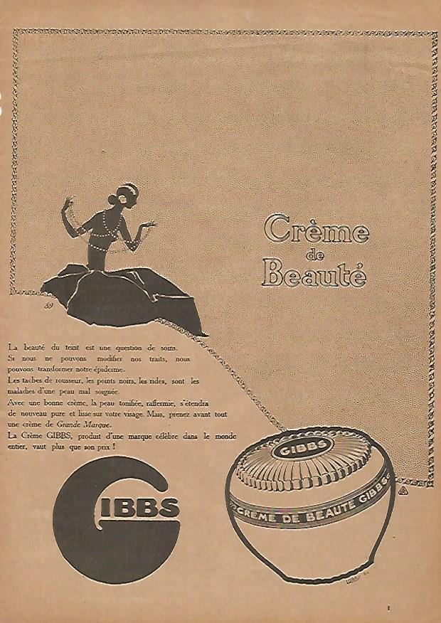 LAMINA 17767: Publicidad de Creme de Beaute Gibbs