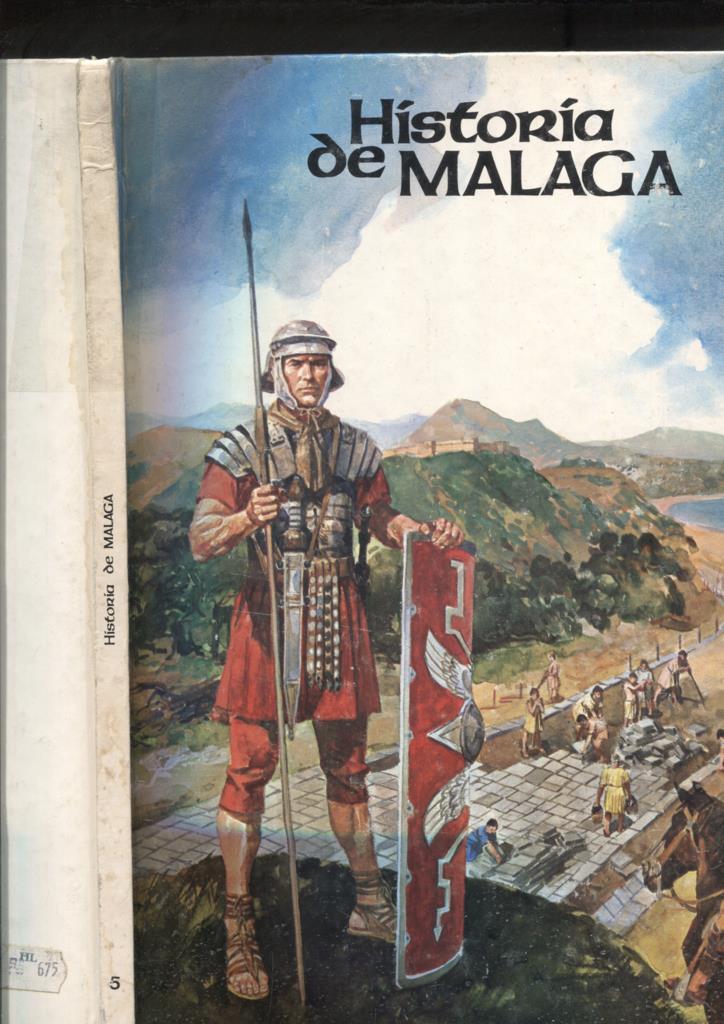 Historia de Malaga (numerado 1 en trasera)cello lomo lado superior por golpe dicha parte