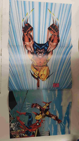 Poster doble: Lobezno y Spiderman (Erik Larsen-Terry Austin), Lobezno y Mole. Proveniente de Wolverine Poster Magazine vol. 1