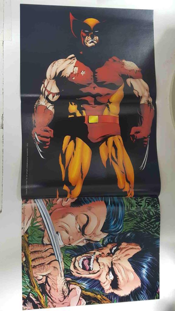 Poster doble: Lobezno contra Dientes de Sable (Adam Kubert). Proveniente de Wolverine Poster Magazine vol. 1