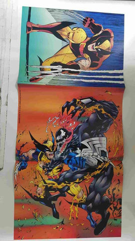 Poster doble: Lobezno contra Venom - Lobezno peleando con Dientes de Sable. Proveniente de Wolverine Poster Magazine vol. 1