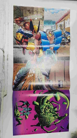 Poster doble: Lobezno enfrentadose a Cable. Proveniente de Wolverine Poster Magazine vol. 1