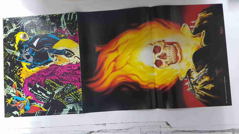 Poster doble: Ghost Rider (El Motorista Fantasma) y el Dr. Extraño. Proveniente de Ghost Rider Poster Magazine vol. 1 num 1