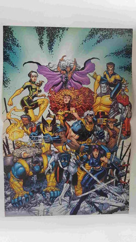 Poster doble: Capitan America - The X-Men (Arthur Adams). Proviene de Marvel Poster Magazine vol 1 num 1, August 2001