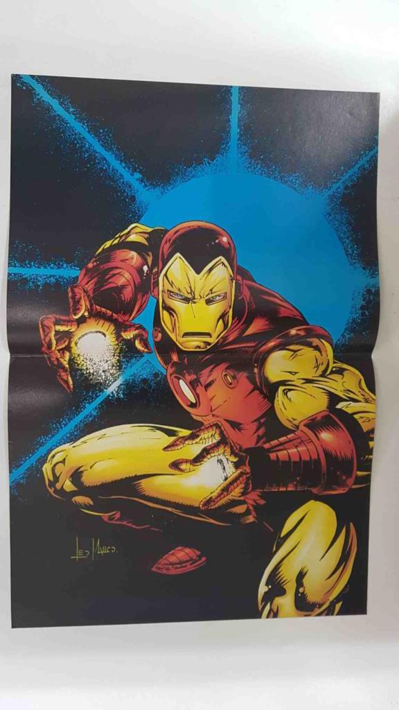 Poster doble: The X-Men - Iron Man (Leonardo Manco). Proviene de Marvel Poster Magazine vol 1 num 1, August 2001