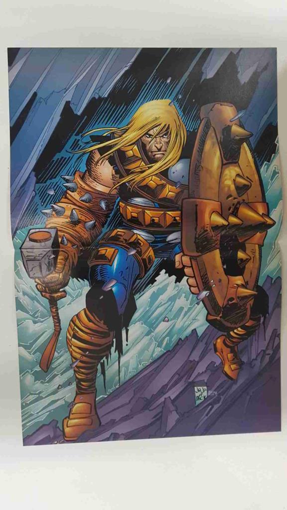 Poster doble: Extreme X-Men (Salvador Larroca) - Thor (Romita Jr./Giordano). Proviene de Marvel Poster Magazine vol 1 num 1, August 2001