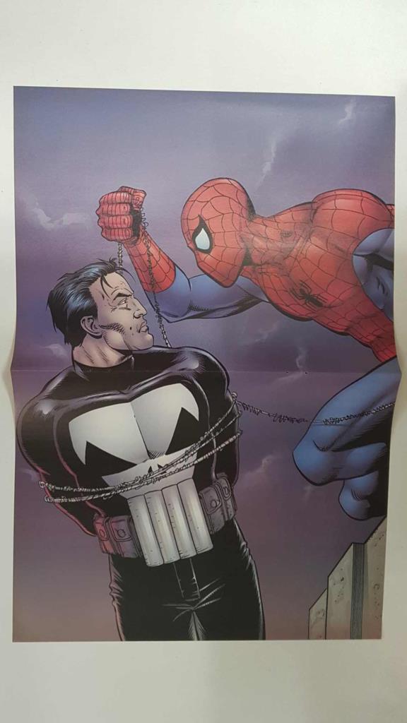 Poster doble: Spiderman y Punisher (Dillon/Palmiotti) - Daredevil Amarillo (Tim Sale). Proviene de Marvel Poster Magazine vol 1 num 1, August 2001