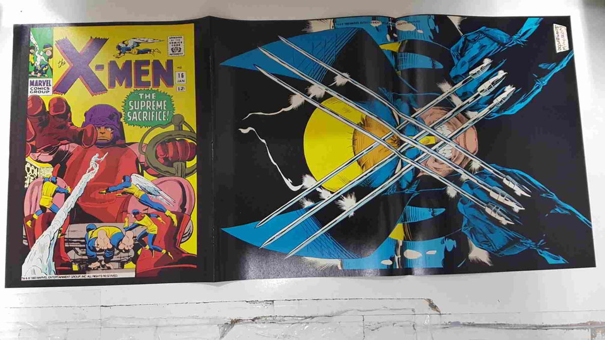 Poster doble: The Danger Room by Richard Bennet - Lobezno (Milgrom). Proviene de X-Men Poster Magazine vol 1 num 2