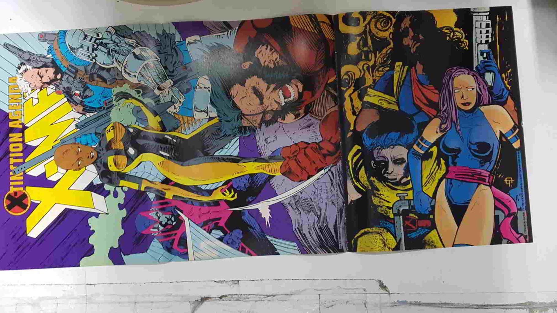 Poster doble: X-Tinction Agenda X-Men (Jim Lee) y Ciclope (Bachalo/Panosian). Proviene de X-Men Poster Magazine vol 1 num 2