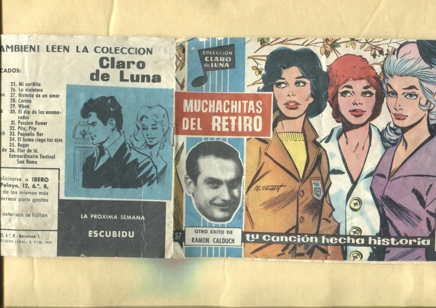 Claro de Luna numero 037: Muchachitas del retiro de Ramon Calduch (numerado 2 en trasera)