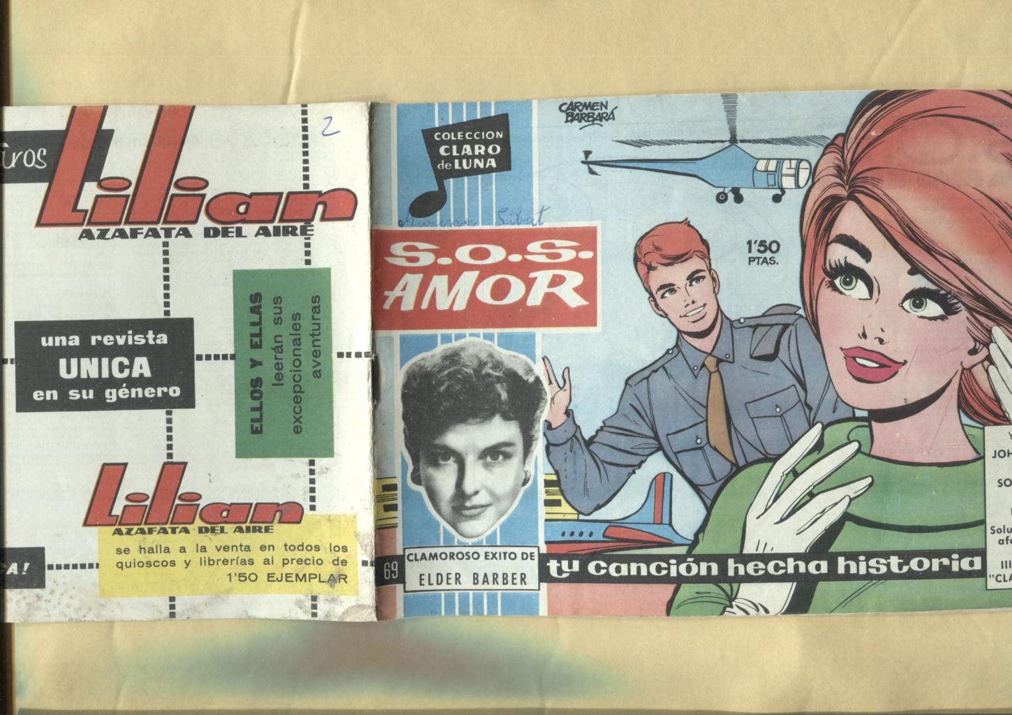 Claro de Luna numero 069: S.O.S amor de Eder Barber (numerado 2 en trasera)