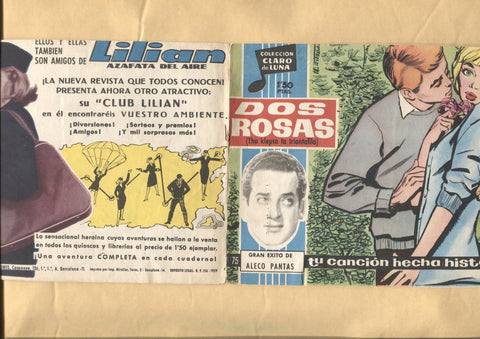 Claro de Luna numero 075: Dos Rosas de Aleco Pantas (numerado 2 en trasera)