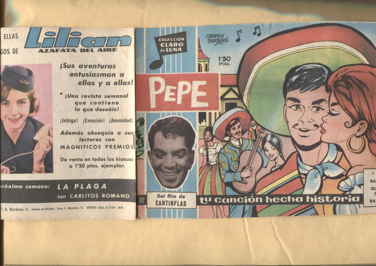 Claro de Luna numero 092: Pepe de la pelicula Cantinflas (numerada 2 en trasera)