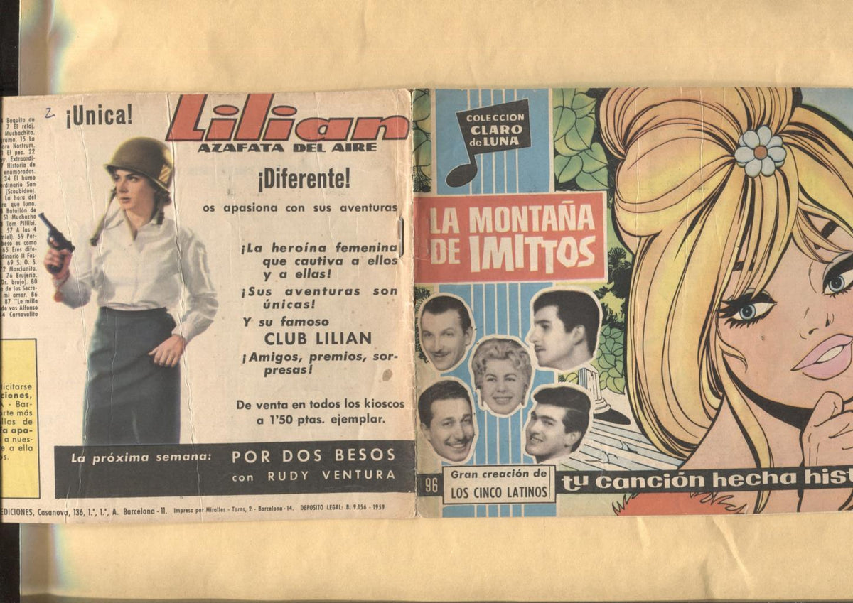 Claro de Luna numero 096: La montaña de Imittos de los cinco latinos (numerado 2 en trasera)