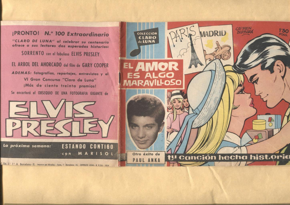 Claro de Luna numero 098: El amor es algo maravilloso de Paul Anka (numerado 2 en trasera)