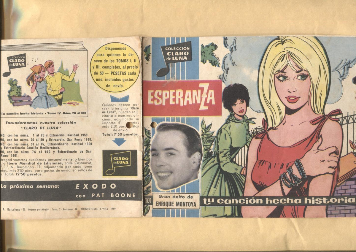 Claro de Luna numero 101: Esperanza de Enrique Montoya (numerado 2 en trasera)