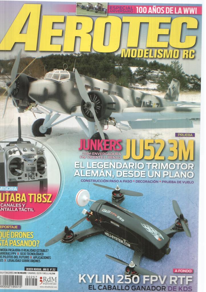 Revista Aerotec modelismo RC numero 257: Junkers JU52 3M
