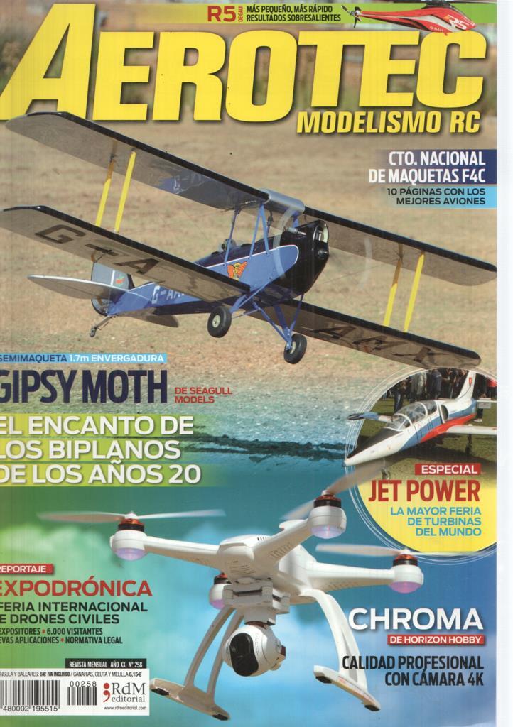 Revista Aerotec modelismo RC numero 258: Gipsy moth 
