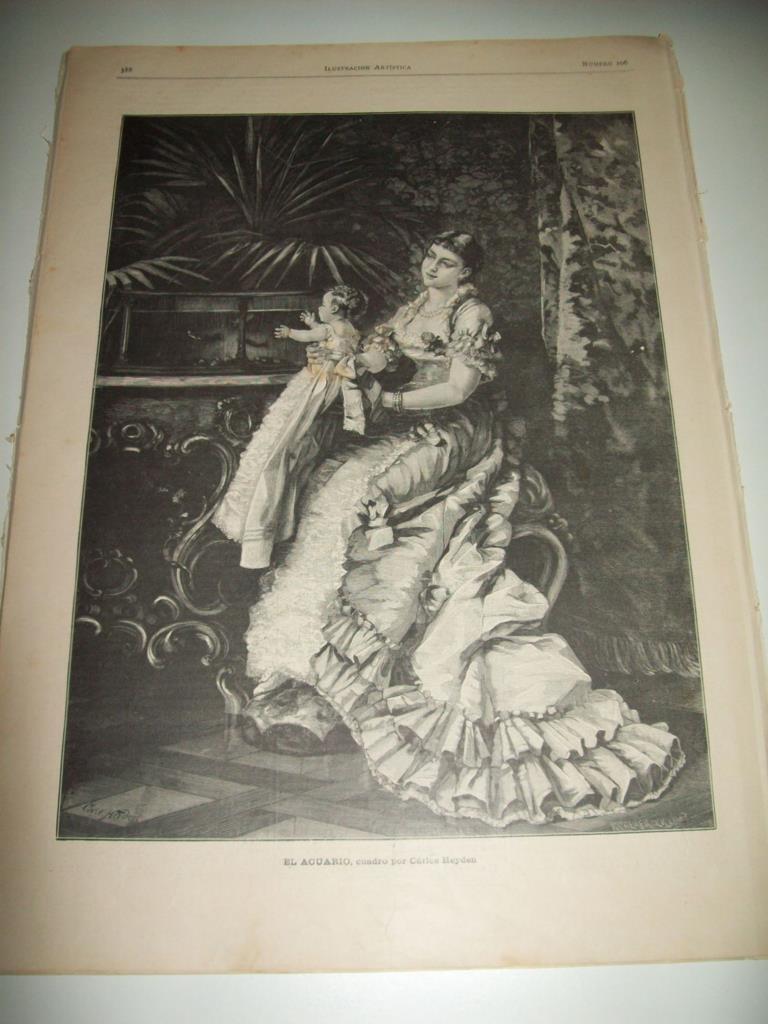 LAMINA ILUSTRACION ARTISTICA 19850: El acuario, por C. Heyden
