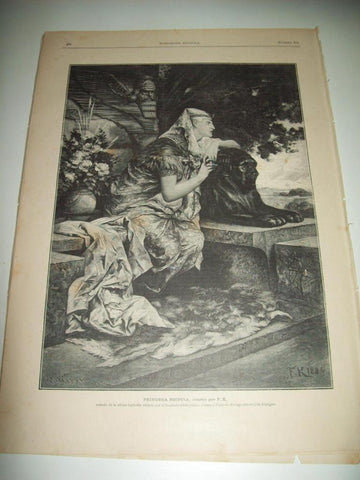 LAMINA ILUSTRACION ARTISTICA 19845: Vendedora de flores en Pompeya, por Hera Coomans