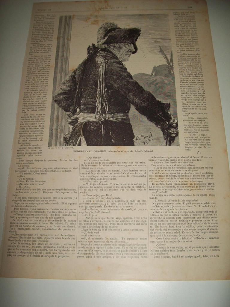 LAMINA ILUSTRACION ARTISTICA 19856: Federico el Grande