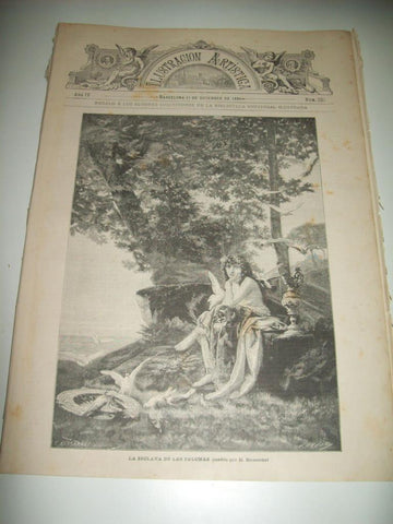 LAMINA ILUSTRACION ARTISTICA 19858: La esclava de las palomas, M. Massarini