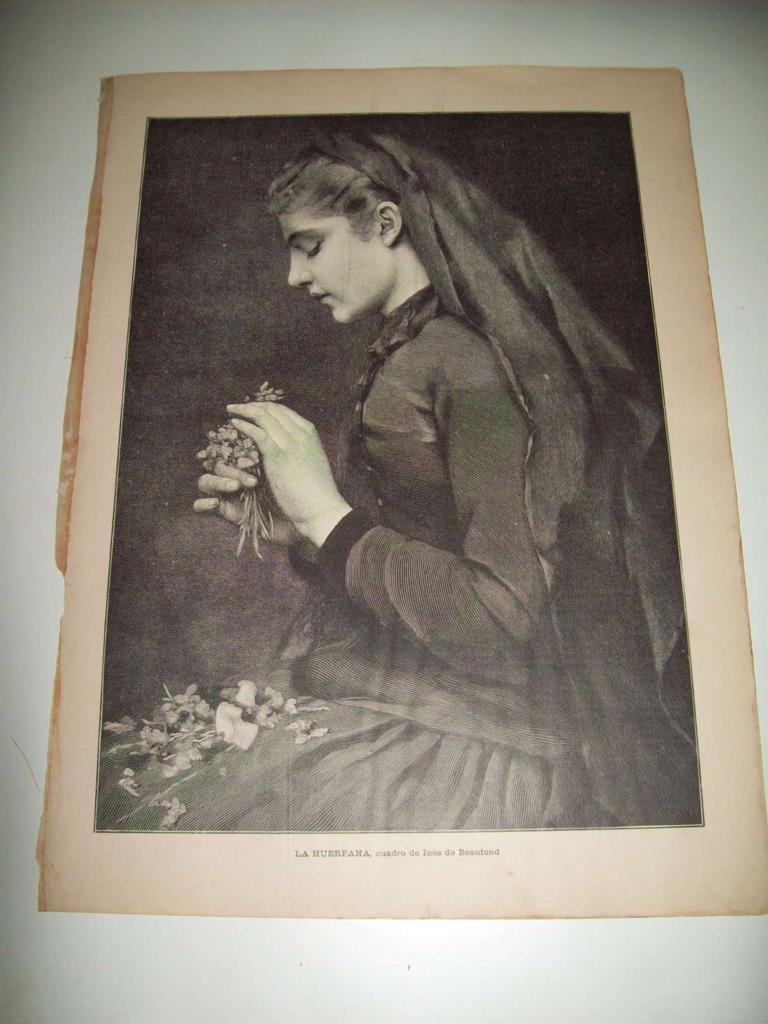 LAMINA ILUSTRACION ARTISTICA 19869: La huerfana, por Ines de Beautond