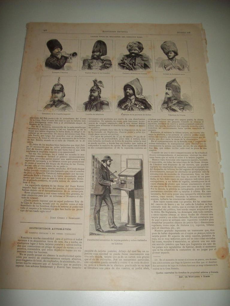 LAMINA ILUSTRACION ARTISTICA 19861: Soldados del ejercito de Rusia