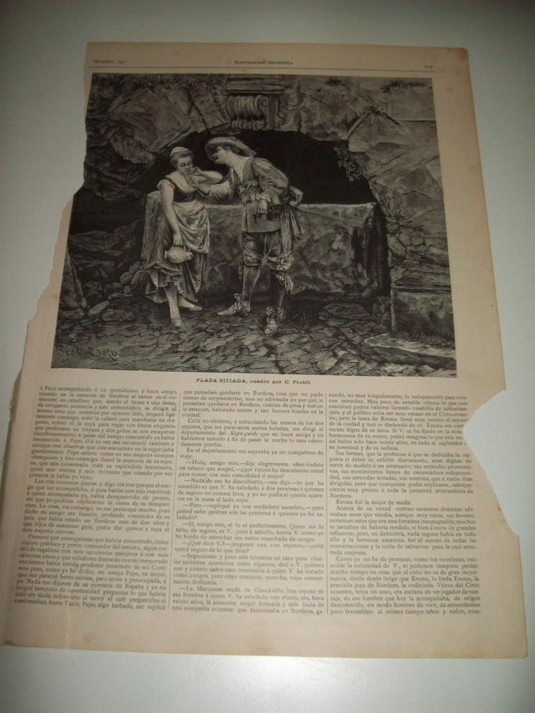 LAMINA ILUSTRACION ARTISTICA 19811: Plaza sitiada, por Probft