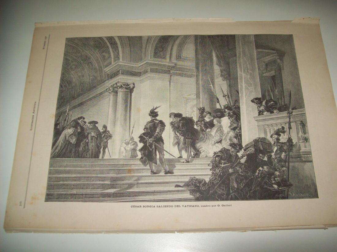 LAMINA ILUSTRACION ARTISTICA 19809: Cesar Borgia saliendo del Vaticano