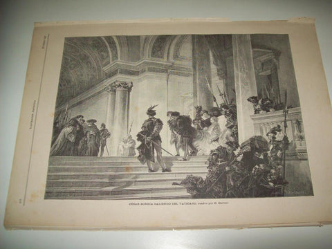 LAMINA ILUSTRACION ARTISTICA 19809: Cesar Borgia saliendo del Vaticano