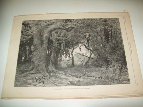 LAMINA ILUSTRACION ARTISTICA 19801: El bosque de Plessis les Tours