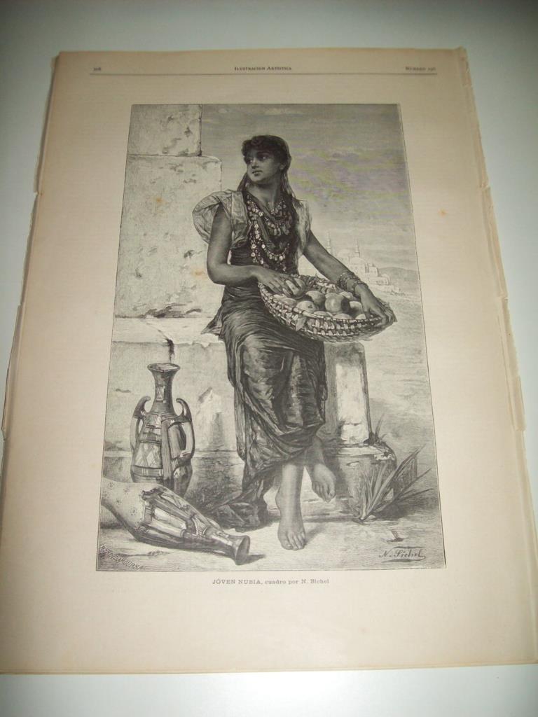 LAMINA ILUSTRACION ARTISTICA 19805: Joven de Nubia