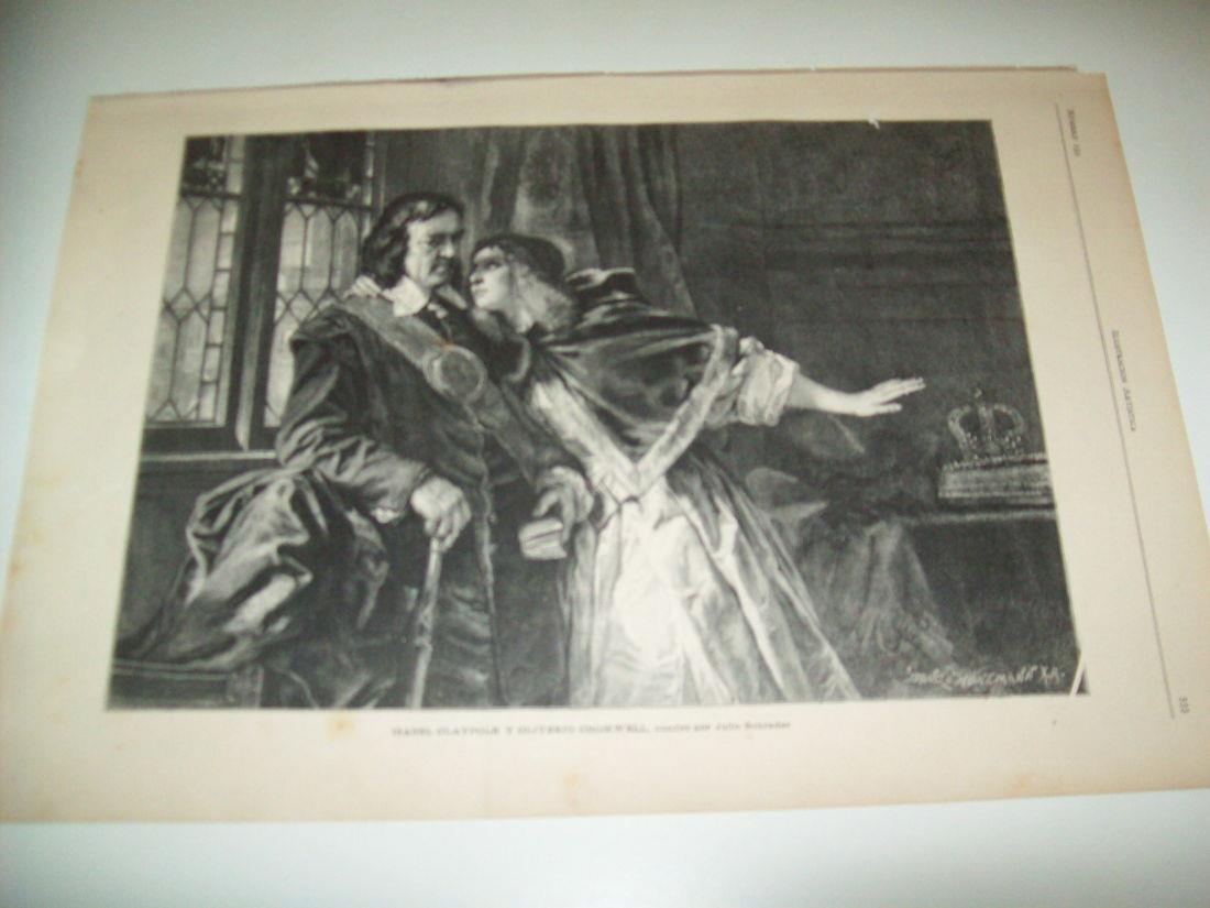 LAMINA ILUSTRACION ARTISTICA 19819: Isabel Claypole y Oliver Cromwell