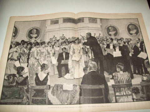 LAMINA ILUSTRACION ARTISTICA 19875: Concierto en la Academia de Munich