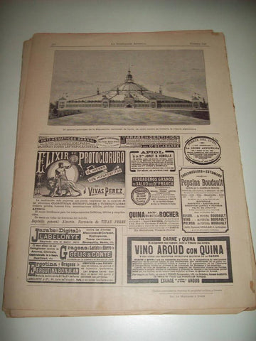 LAMINA ILUSTRACION ARTISTICA 19878: Palacio de la Exposicion Universal de Lyon