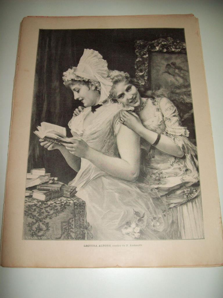 LAMINA ILUSTRACION ARTISTICA 19932: Lectura alegre, por F. Andreotti