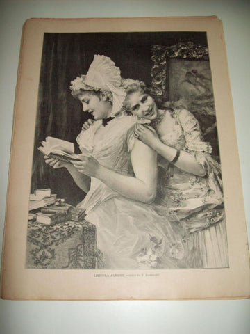LAMINA ILUSTRACION ARTISTICA 19932: Lectura alegre, por F. Andreotti