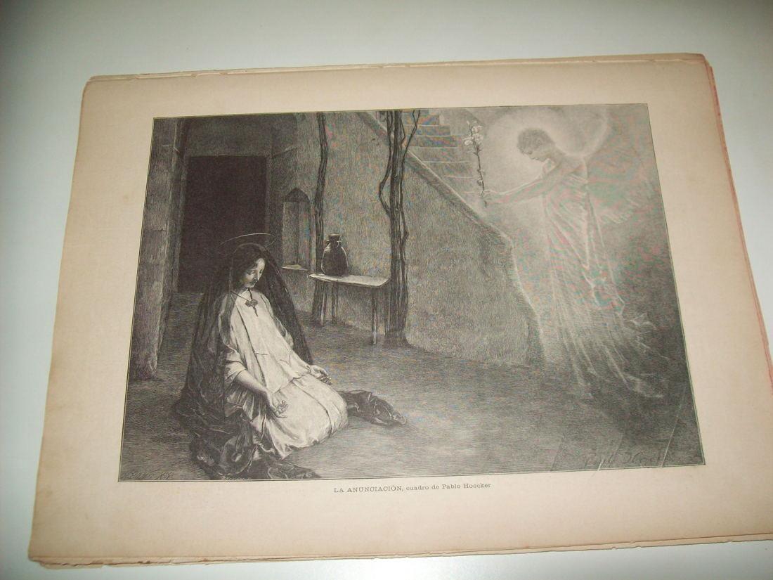 LAMINA ILUSTRACION ARTISTICA 19926: La Anunciacion, por P. Hoecker