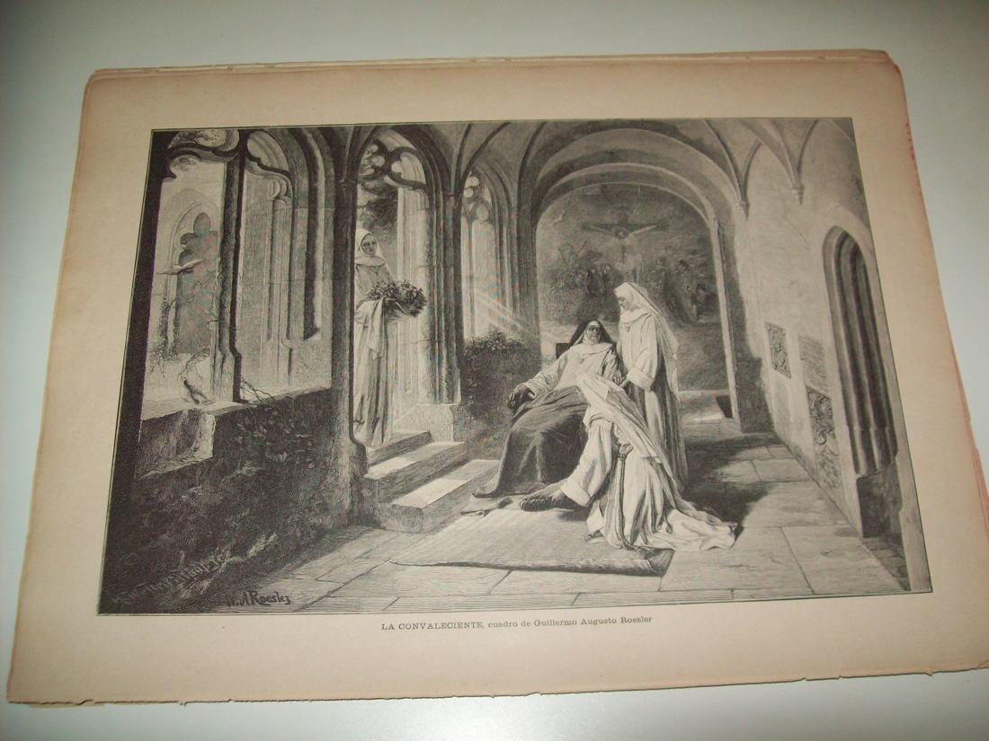 LAMINA ILUSTRACION ARTISTICA 19925: La convaleciente, por Roesler