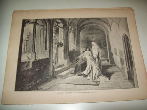 LAMINA ILUSTRACION ARTISTICA 19925: La convaleciente, por Roesler