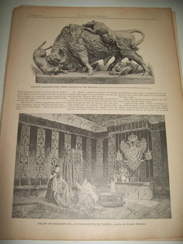 LAMINA ILUSTRACION ARTISTICA 19937: Salon de Sesiones del Ayuntamiento de Toledo